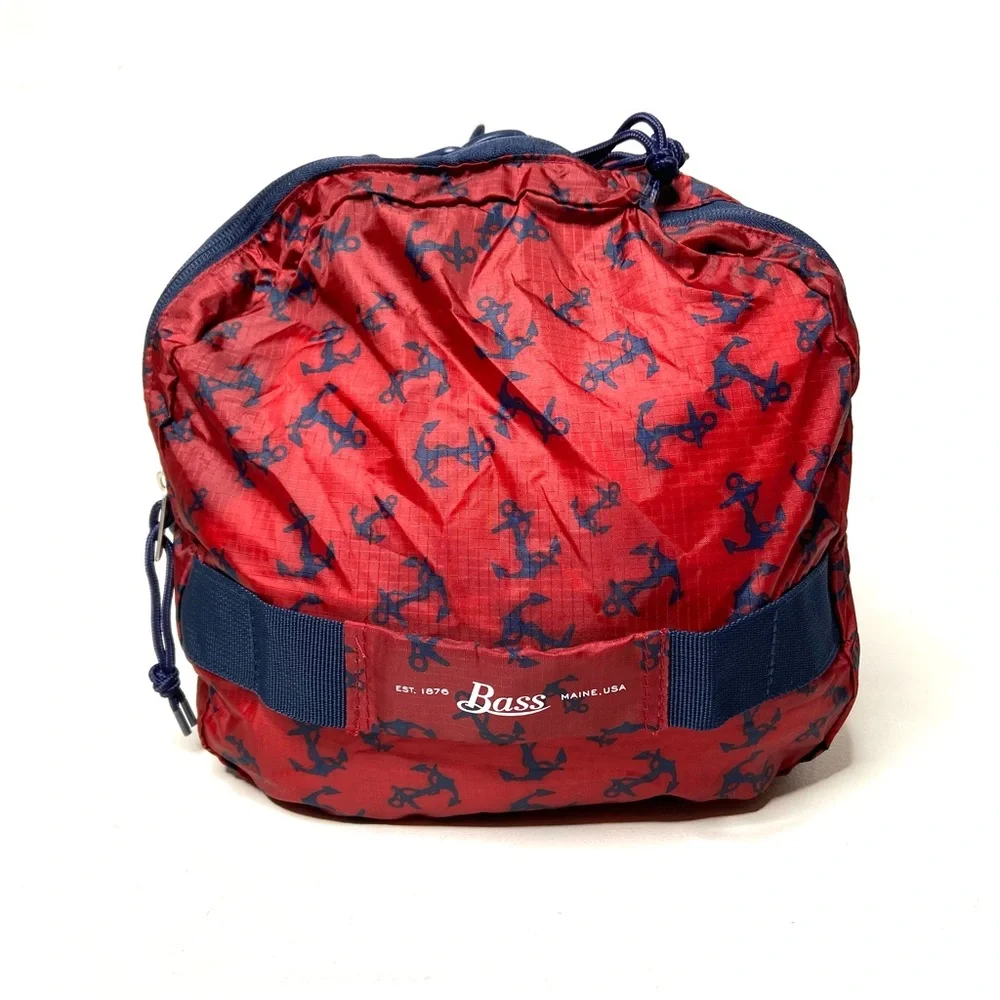 G.H. Bass & Co. Red and Blue Anchor Packable Duffel Bag